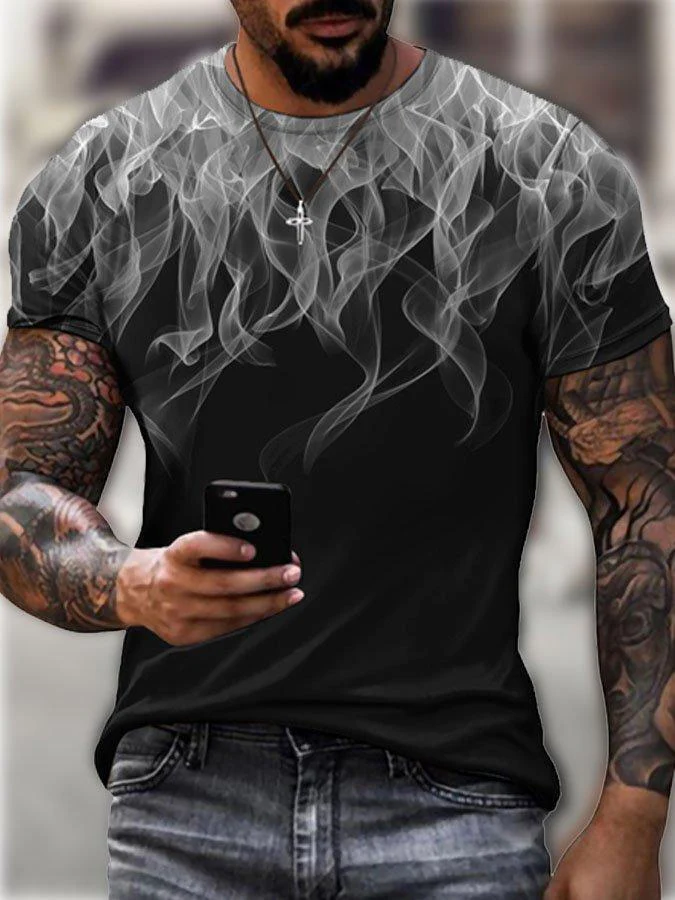 Men's Flame Gradient Print Short Sleeve - Image 3