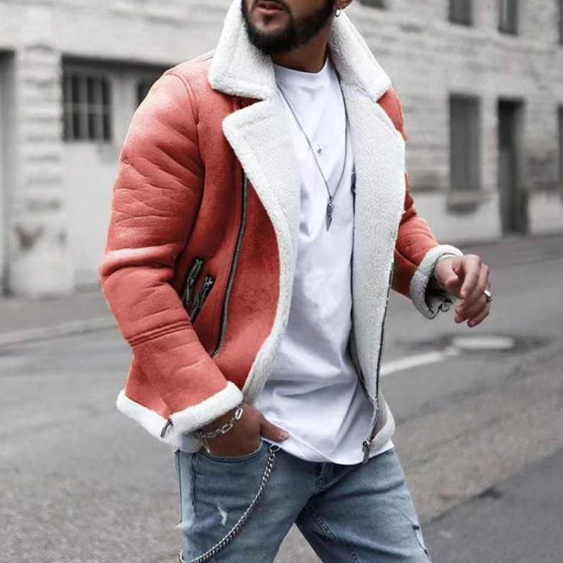 Men Solid Color Shawl Lapel Coat - Image 5