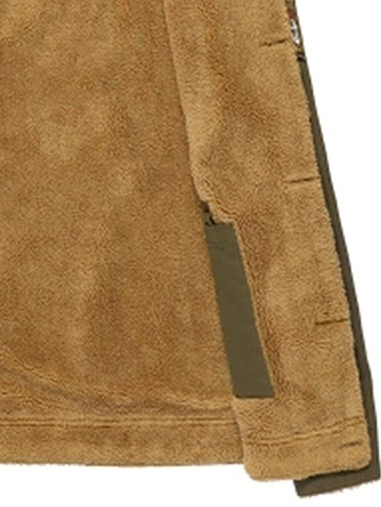 Men's Solid Color Appliques Button Up Plush Jacket Coat - Image 11