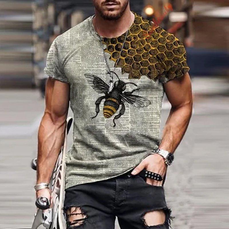 Mens Trendy Bee Dictionary Page Print Crew Neck Short Sleeve T-Shirt - Image 3