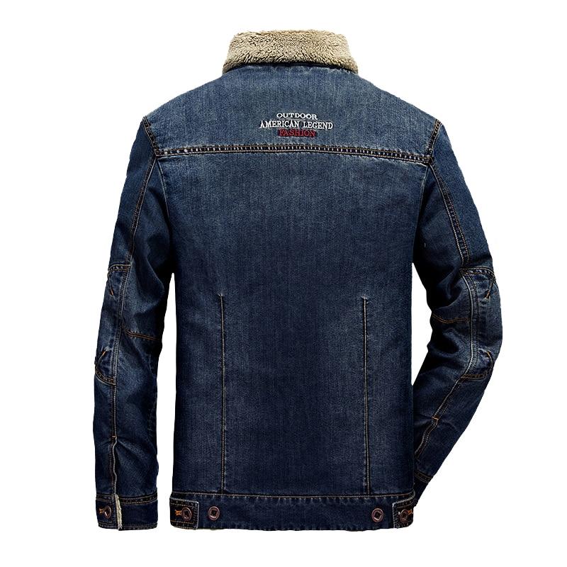 Men's Winter Denim Jacket Trendy Warm Wool Liner Coat Male Thicker Outwear Jean Jackets Men Cowboy Casual Outfits Plus Size 4XL - Image 3