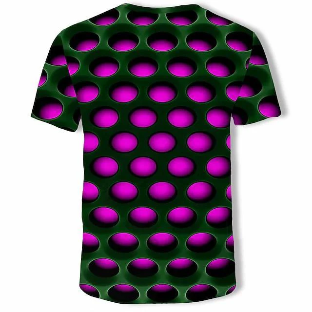 New Men's T shirt 3D Print Graphic Optical Illusion Plus Size Short Sleeve Casual Tops - Image 10