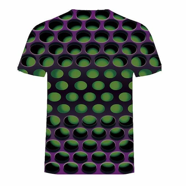 New Men's T shirt 3D Print Graphic Optical Illusion Plus Size Short Sleeve Casual Tops - Image 12