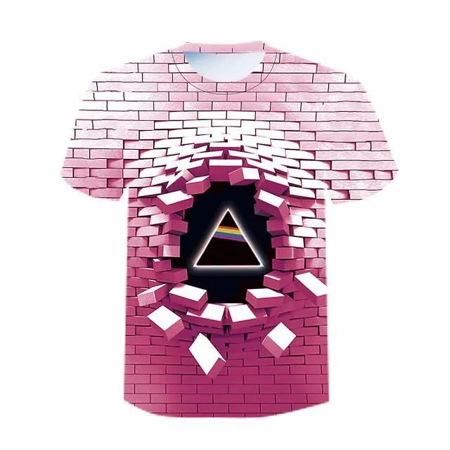 New Men's T shirt 3D Print Graphic Optical Illusion Plus Size Short Sleeve Casual Tops - Image 15