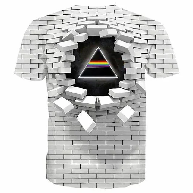 New Men's T shirt 3D Print Graphic Optical Illusion Plus Size Short Sleeve Casual Tops - Image 16