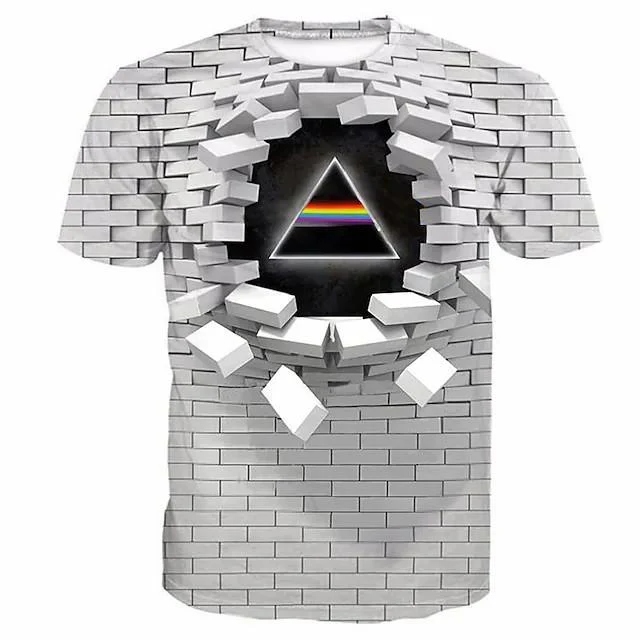New Men's T shirt 3D Print Graphic Optical Illusion Plus Size Short Sleeve Casual Tops - Image 22